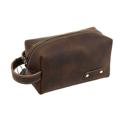 Brown Leather Toiletry Bag Men's Brown Leather Toiletry Bag Full Grain Leather Toiletry Bag - iwalletsmen