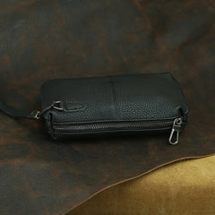 Black Wristlet Clutch Wallet for Men Mens Clutch Leather Wallet - iwalletsmen