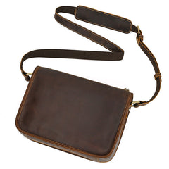Dark Brown Mens Italian Messenger Bags Leather - iwalletsmen