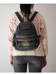 Denim Black Womens Backpack School Backpacks Blue Vintage Denim Backpack For Women