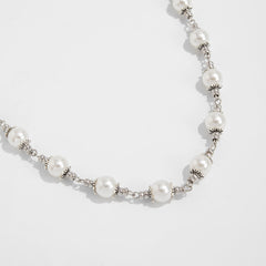 Pearl Wallet Chains Silver Beaded Wallet Chain for Women Womens Wallet Chain - iChainWallets