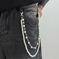Pearl Wallet Chain Womens Gem Wallet Chain - iChainWallets