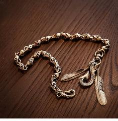 Brass Silver biker trucker Skulls Keychain wallet Chain for chain wallet biker wallet trucker wallets