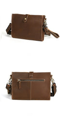 Brown leather clutch bag men​