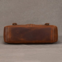 Brown Leather 14 inches Laptop Briefcase - iwalletsmen