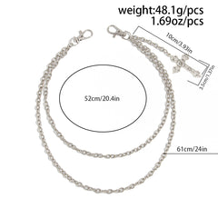 Double Wallet Chain With Cross Mens Biker Wallet Chain Cool Wallet Chain - iChainWallets