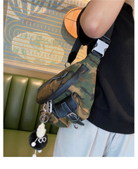 Camouflage Fanny Pack for Men Camouflage Denim Leather Waist Bag Camouflage Belt Bag - Feltify