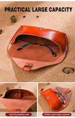 Brown Hard Leather Glasses Holder for Men - iwalletsmen