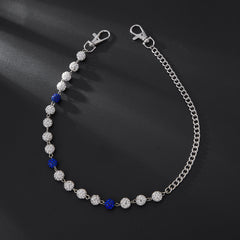 Blue Beaded Wallet Chain for Women Ball Wallet Chain Womens Wallet Chain - iChainWallets