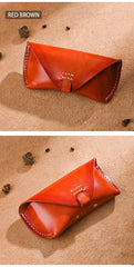 Brown Hard Leather Glasses Holder for Men - iwalletsmen
