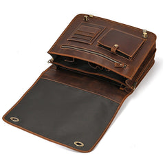 Brown Leather 15 inches Laptop Briefcase 