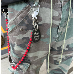Beaded Wallet Chain Red Lavastone Beaded Pants Chain Bead Wallet Chain - iChainWallets