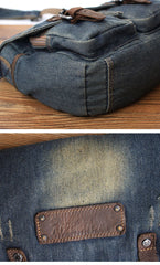 Blue Denim Mens Small Side Bags Denim Small Messenger Bag Vintage Denim Crossbody Bag For Women