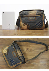 Denim Small Side Bag Mens Blue Denim Messenger Bags Vintage Denim Small Crossbody Bag For Women