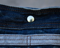 Vintage Blue Denim Messenger Bag - detail - iwalletsmen