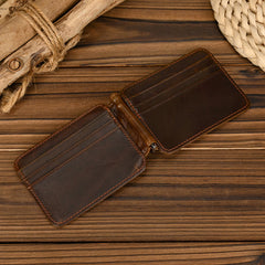 Black Bifold Wallet with Money Clip - Flat Lay View - iwalletsmen
