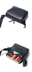 Black A4 Flap Messenger Bag for Men - iwalletsmen