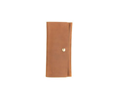 Long Leather Wallet with Flap Mens Wallet with Flap Brown Leather Flap Wallet - iwalletsmen