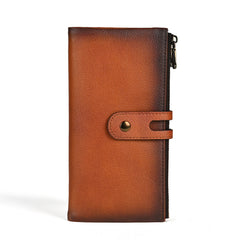 Double Zipper Leather Wallet with Buckle for Men - iwalletsmen