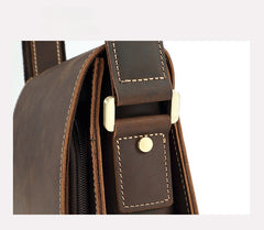 Brown Vertical Messenger Bag for Men 