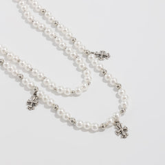 Pearl Wallet Chain White Beaded Wallet Chain for Women 