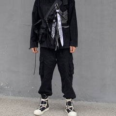 Dollar Pattern Paisley Bandana Pants Chain Kerchief Trousers Chain Biker Headscarf Jeans Chain Pants Chain