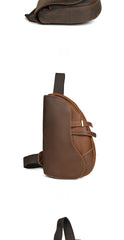 Full Grain Leather Sling Bag for Men - iwalletsmen