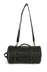 Dark Brown Leather Bucket Backpack Crossbody Convertible - iwalletsmen