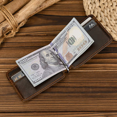 Black Bifold Wallet with Money Clip - Flat Lay View - iwalletsmen