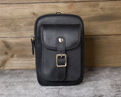 Black Belt Clip On Pouch Mens Belt Pouch Leather Belt Phone Pouch Leather Phone Belt Pouch - iwalletsmen