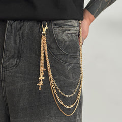 Gold Wallet Chain Cool Triple Wallet Chain - iChainWallets