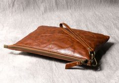 Brown Leather Clutch Bag Men Large Men's Leather Clutch Purse