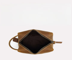 Brown Leather Toiletry Bag Men's Brown Leather Toiletry Bag Full Grain Leather Toiletry Bag - iwalletsmen