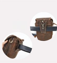 Leather Phone Belt Pouch Brown Mens Belt Pouch 