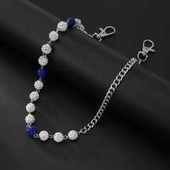 Blue Beaded Wallet Chain for Women Ball Wallet Chain Womens Wallet Chain - iChainWallets