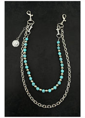 Blue Turquoise  Ball Wallet Chain Double Wallet Chain - iChainWallets