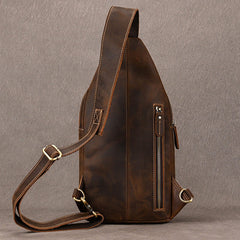Vintage Brown Leather Sling Bag for Men - iwalletsmen