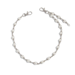 Pearl Wallet Chains Silver Beaded Wallet Chain for Women Womens Wallet Chain - iChainWallets