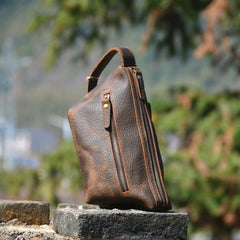 Brown Leather Toiletry Bag Full Grain Leather Toiletry Bag Vintage Mens Toiletry Bag - iwalletsmen