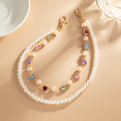 Pearl Wallet Chain for Women Double Beaded Wallet Chain Womens Wallet Chain - iChainWallets