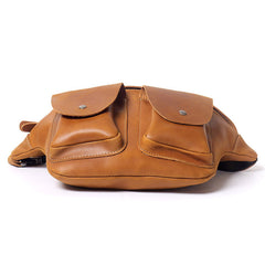 Large Leather Waist Bag Brown Leather Waist Bag - iwalletsmen