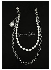 Womens White Stone Wallet Chain Double Wallet Chain - iChainWallets