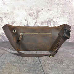 Dark Brown Mens Leather Waist Pack 