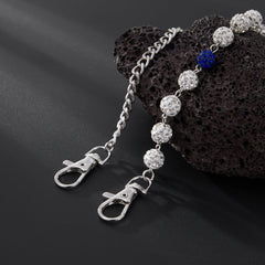 Blue Beaded Wallet Chain for Women Ball Wallet Chain Womens Wallet Chain - iChainWallets