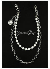 Beaded Wallet Chain Black Turquoise Stone Wallet Chain Double Wallet Chain - iChainWallets