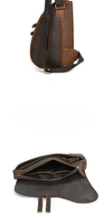 Brown Leather Sling Bag for Men 