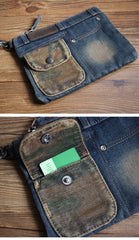 Vintage Denim Black Womens Envelope Bag Clutch Jean Wristlet Bag Hand Bag For Men