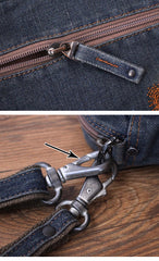 Blue Denim Mens Small Shoulder Bag Clutch bag Denim Small Messenger Bag For Men