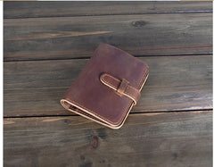 Leather Vertical Wallet with Buckle Mens Wallets Leather Vertical Bifold Wallet - iwalletsmen