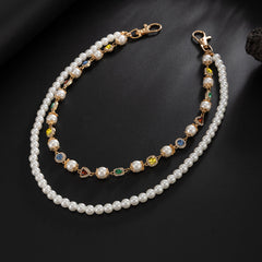 Pearl Wallet Chain Womens Gem Wallet Chain - iChainWallets